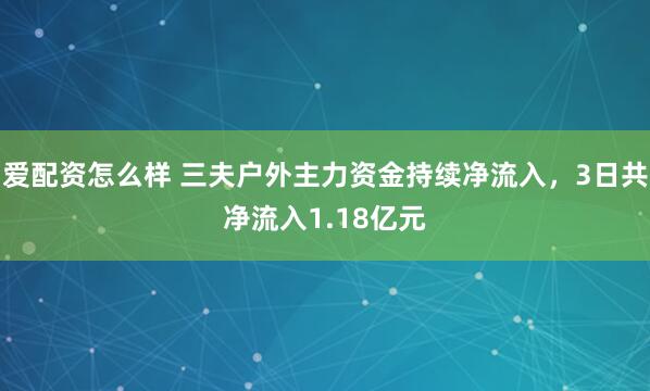 爱配资怎么样 三夫户外主力资金持续净流入，3日共净流入1.18亿元