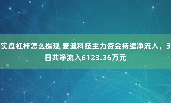 实盘杠杆怎么提现 麦迪科技主力资金持续净流入，3日共净流入6123.36万元