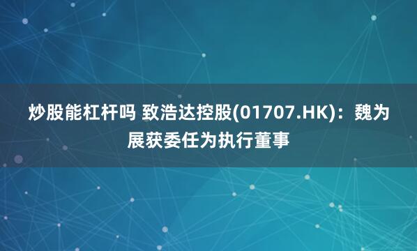 炒股能杠杆吗 致浩达控股(01707.HK)：魏为展获委任为执行董事