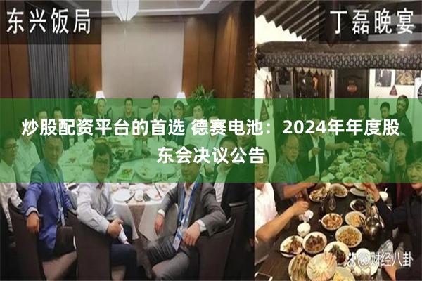 炒股配资平台的首选 德赛电池：2024年年度股东会决议公告