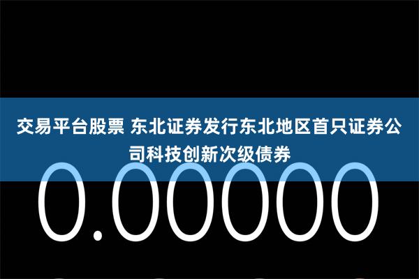 交易平台股票 东北证券发行东北地区首只证券公司科技创新次级债券